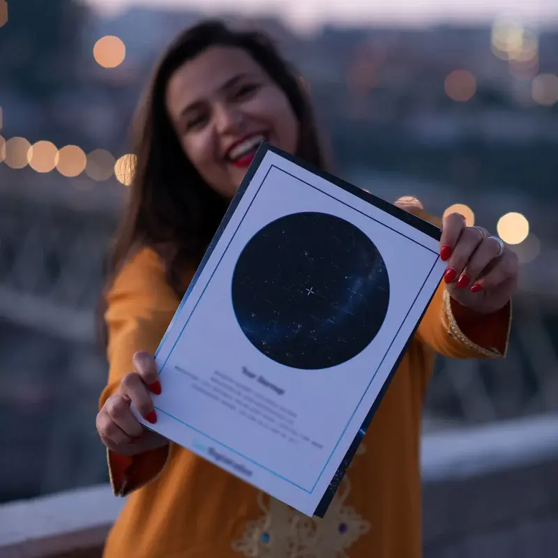 lady showing certificate